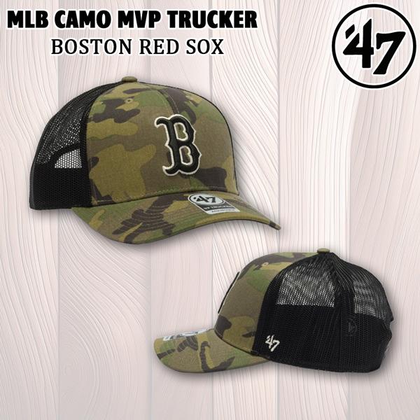 47ブランド キャップ 47Brand MLB CAMO MVP TRUCKER メッシュ ボストン...