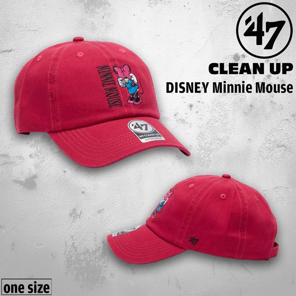 47ブランド キャップ ディズニー 47Brand CLEAN UP ミニーマウス ダークレッド 帽...