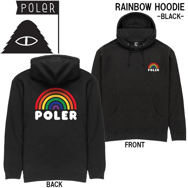 値下げ  アパレル フーディ POLER ポーラー RAINBOW HOODIE レインボーフーディ...