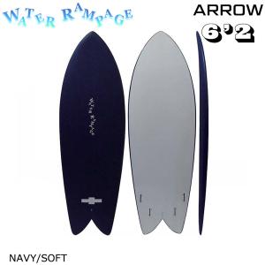 ソフトボード ウォーターランページ WATER RAMPAGE ARROW 6’2 NAVY/SOFT オリジナル QUAD ソフト4フィン付属 SF-62｜move