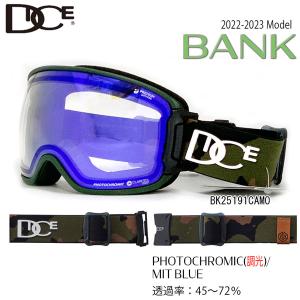 スキー スノーボード ゴーグル 22-23 DICE ダイス BANK バンク CAMO 調光×MITブルーミラー 22-23-GG-DIC