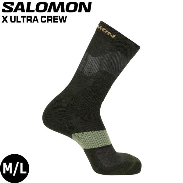 サロモン SALOMON X ULTRA CREW PEAT/DEEP LICHEN GREEN/K...