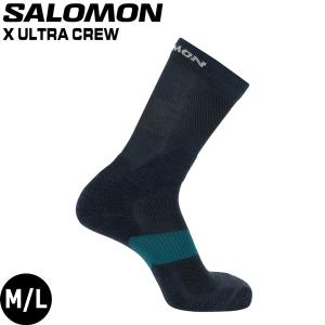 サロモン SALOMON X ULTRA CREW CARBON/STARGAZER/PEARL BLUE ソックス 靴下｜move