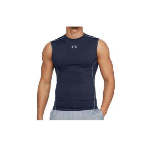 アンダーアーマー UNDER ARMOUR ヒートギア HEAT GEAR UA メンズ　ノースリーブインナー　1358548　丸袖　ネイビー｜mow-sports