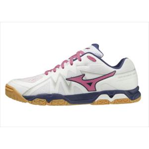 ミズノ ウエーブメダル RISE 81GA211064 メンズ レディス 卓球 シューズ 2E : ホワイト×ピンク×ネイビー　 MIZUNO 　MOW-SPORTS｜mow-sports