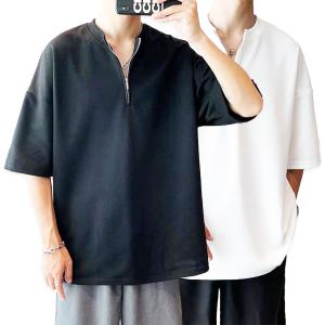 メンズファッション 韓国風 半袖 Tシャツ ポロシャツ ゴルフシャツ ゴルフウェア POLO ハーフジップポロ 春夏秋冬 かっこいい かわいい シャツ