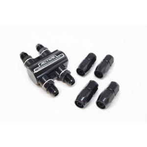 アクティブ オイルクーラー用 サーモスタットキット [ストレートフィッティング×4] #6 ブラック...