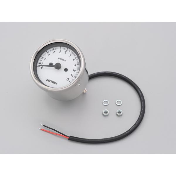 デイトナ 機械式タコメーター Φ60 (12000rpm) ステンレスボディ/ホワイトパネル (15...