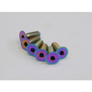 チタン ステアリング取付けボルト（皿ビス）6本セット(M5ｘ15) MOMO/モモ等