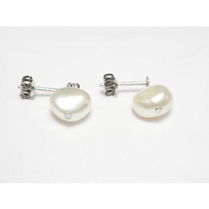 ≪ 揺れる ≫ 淡水バロックパールピアス 約8.0-8.5mm SV K-39555151