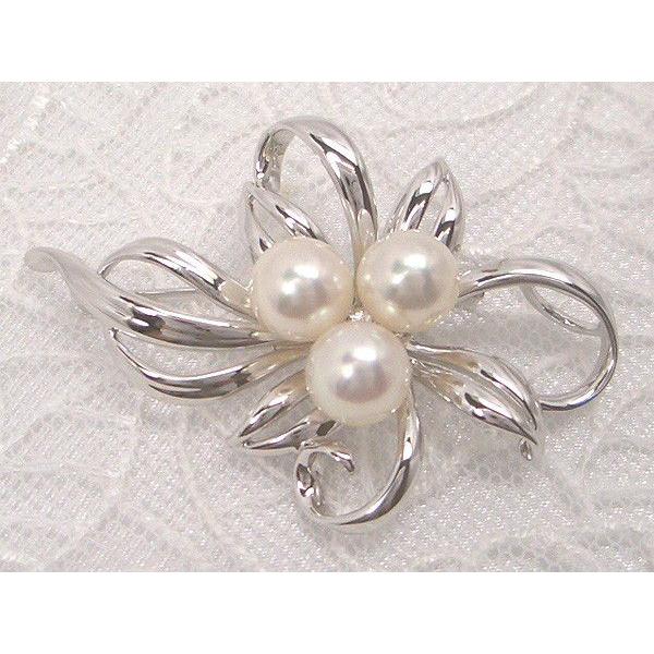 華やかなフラワーモチーフが大人気、svあこや真珠ブローチ　y-b-041