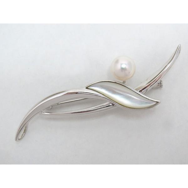 アコヤ真珠/白蝶貝 ブローチ パール 真珠 ギフト　y-b-142