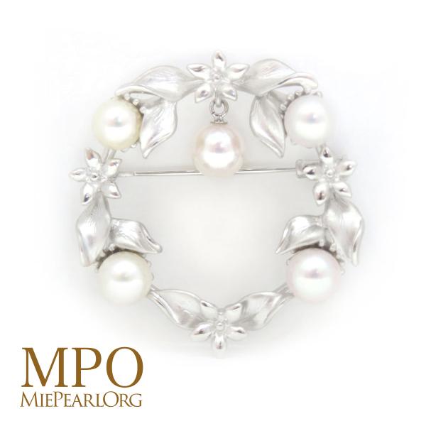 アコヤ真珠ブローチ　約6.5mm×4　約7.0mm　ラウンド　SV　y-b-156
