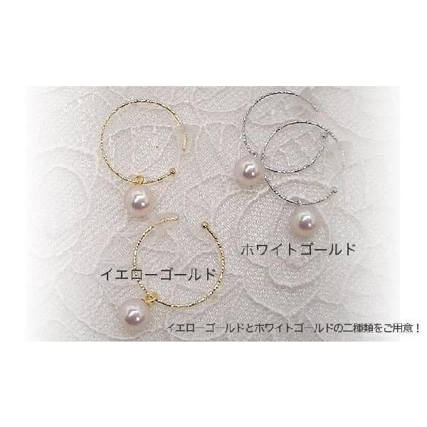 ＜ほとんど花珠＞フープタイプの花珠落ち真珠ピアス＜激安＞