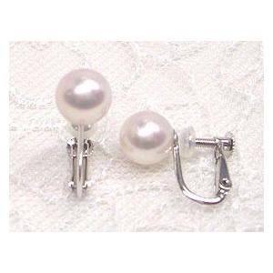 驚き、花珠級のテリ！！K14WGアコヤ真珠花珠落ちイヤリング7.0mm