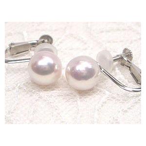 K14WGアコヤ真珠花珠落ちイヤリング7.5mm