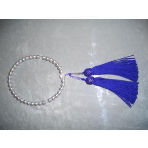 真珠　数珠　高級アコヤ真珠念珠（西陣織ケース付き）