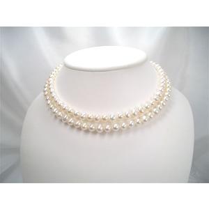 淡水真珠セミロングネックレス　6.5-7.0mm　80cm　y-n-224