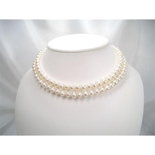 淡水真珠セミロングネックレス　6.5-7.0mm　80cm　y-n-224