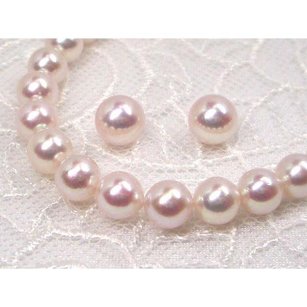 真珠セミロングネックレスセット　花珠落ち　アコヤ(あこや)