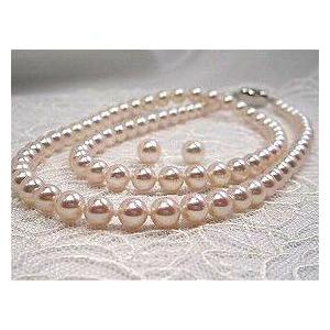 60cmタイプ新登場、アコヤ真珠セミロングネックレスセット花珠落ち