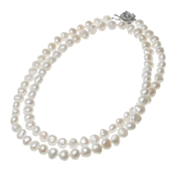 ≪ 全2色 ≫ 80cm！淡水バロックパールセミロングネックレス 単品（ホワイト/グレー） 約8.0...