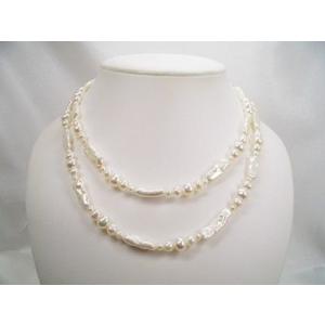 淡水真珠ドラゴンデザインセミロングネックレス