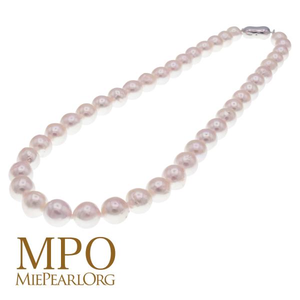 アコヤ真珠ネックレス　約9.0-9.5mm　セミラウンド　SV　y-n-634