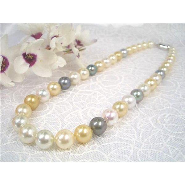 南洋真珠ネックレス　マルチカラー　パール