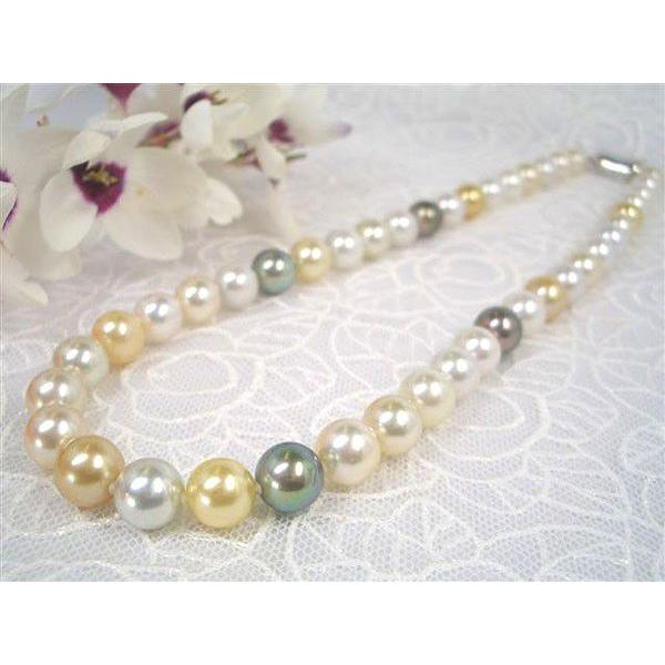 南洋真珠ネックレス　マルチカラー　パール