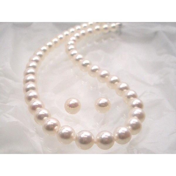 最高級花珠　パール、アコヤ真珠ネックレスセット約8.5〜9.0mm（花珠鑑別書付）