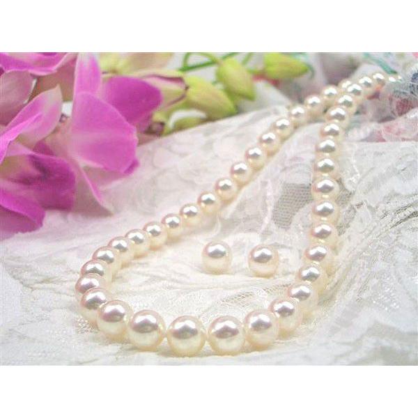 花珠真珠に匹敵、クリーム系最強真珠ネックレス、最高級アコヤクィーン　7.5〜8.0mm アコヤ真珠ネ...