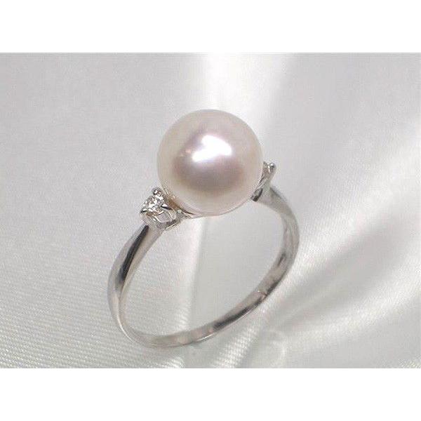 Pt最高級アコヤ真珠ダイヤ入りリング限定品(花珠鑑別書付き)A ダイヤ0.08ｃｔ