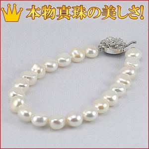 ≪ 全2色・2サイズから選べる ≫ 淡水バロックパールブレスレット 約8.0-8.5mm SV y-...