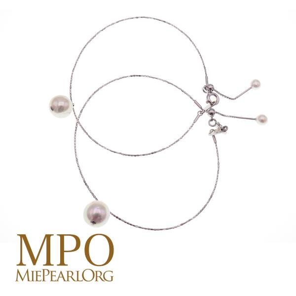 アコヤ真珠ブレスレット　約8.0mm・約3.5-4.0mm　セミラウンド　SV　y-v-054