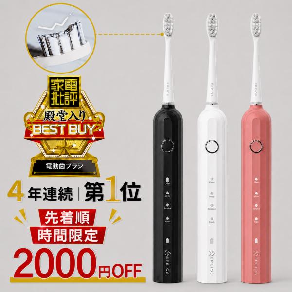【クーポンで2000円OFF】お得 Epeios 電動歯ブラシ et003 音波式 Typc-C 2...