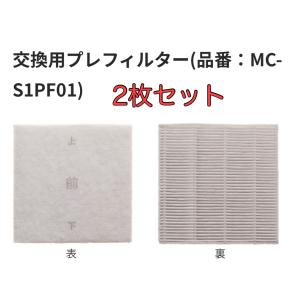 S型【フィルターのみ(2枚)】マスクフジコー ブルーデオS型 交換用プレフィルター2枚セット（ＭＣ-Ｓ1０１,Ｓ1）光除菌 空気消臭除菌装置