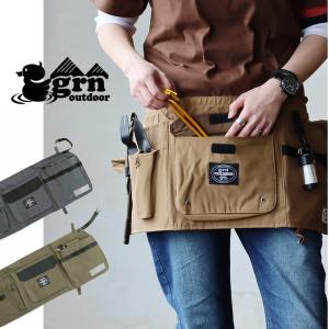 ツールエプロン エプロン 前掛け ロクヨンクロス 6040 ガーデニング キャンプ アウトドア 防汚 撥水 grn