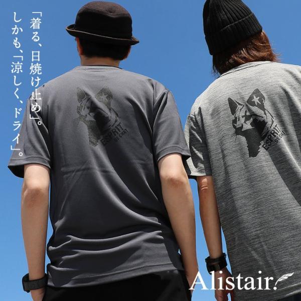tシャツ ティーシャツ 半袖 吸水 速乾 ドライ シルキータッチ 紫外線防止 ベタ付かない ネコ ね...