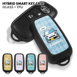 ■ ムーヴキャンバス LA850S LA860S スマートキーケース スマートキーカバー TPU×ガラス カスタム パーツ アクセサリー 車 鍵 (印刷)
