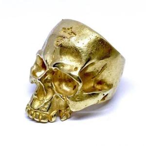 ガボラトリー ガボール Gaboratory Gabor 10k Gold Large Skull Without Jaw Ring(Mat Color Finish)｜mr-treize
