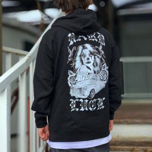 SRVNTZ HARD LUCK 限定コラボジップパーカー　ハードラック HARD LUCK（ハードラック） パーカー フーディー OG LOGO HOODED