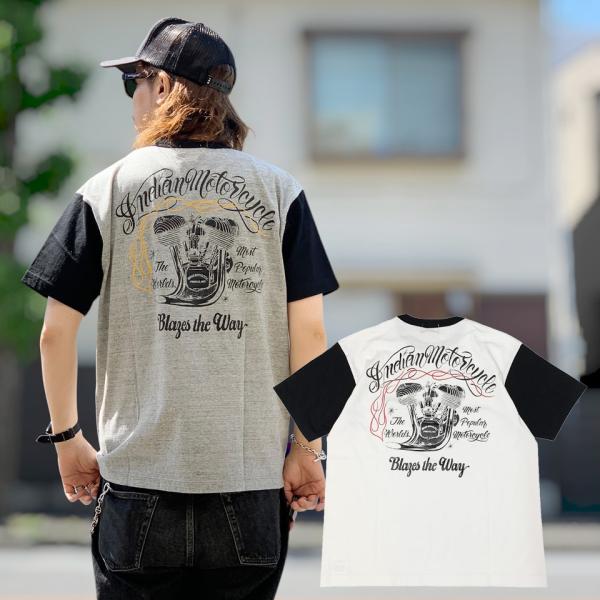 全2色 インディアンモーターサイクル INDIAN MOTORCYCLE リンガーTシャツ SET ...