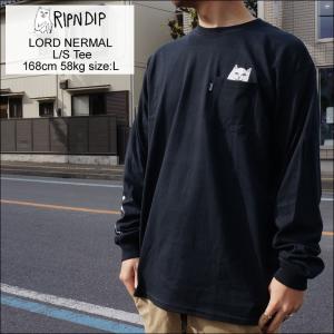 リップンディップ RIPNDIP ロンT Tシャツ LORD NERMAL L/S Tee ブラック 黒 BLACK｜mr-vibes