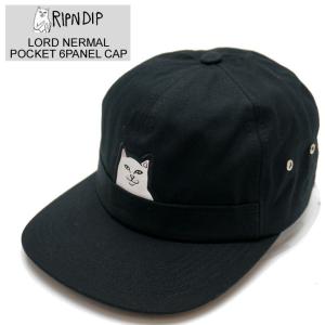 リップンディップ RIPNDIP キャップ LORD NERMAL POCKET PANEL CAP 帽子 ブラック 黒 BLACK｜mr-vibes