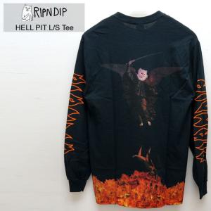 リップンディップ RIPNDIP ロンT Tシャツ HELL PIT L/S Tee ブラック 黒 BLACK｜mr-vibes