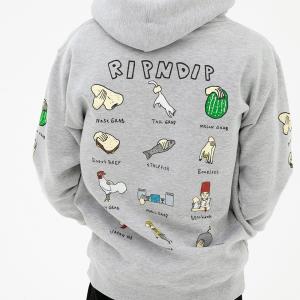 リップンディップ RIPNDIP パーカー GRABS HOODIE  フーディー スウェット ネコ 猫 アッシュ グレー  ASH GREY｜mr-vibes