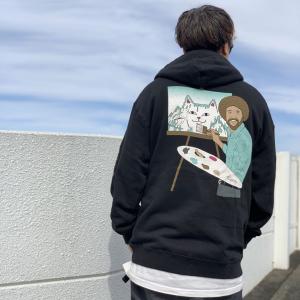 リップンディップ RIPNDIP パーカー BEAUTIFUL MOUNTAIN HOODIE フーディー スウェット ネコ 猫 ブラック 黒 BLACK｜mr-vibes