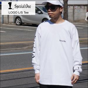 SPECIAL ONE スペシャルワン ロンTee LOGO L/S Tee Tシャツ 長袖 袖プリント ホワイト 白 WHITE｜mr-vibes