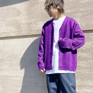 NEIGHBORHOOD◇20AW MOHAIR CARDIGAN/M/ナイロン/GRY/202FUNH-KNM05